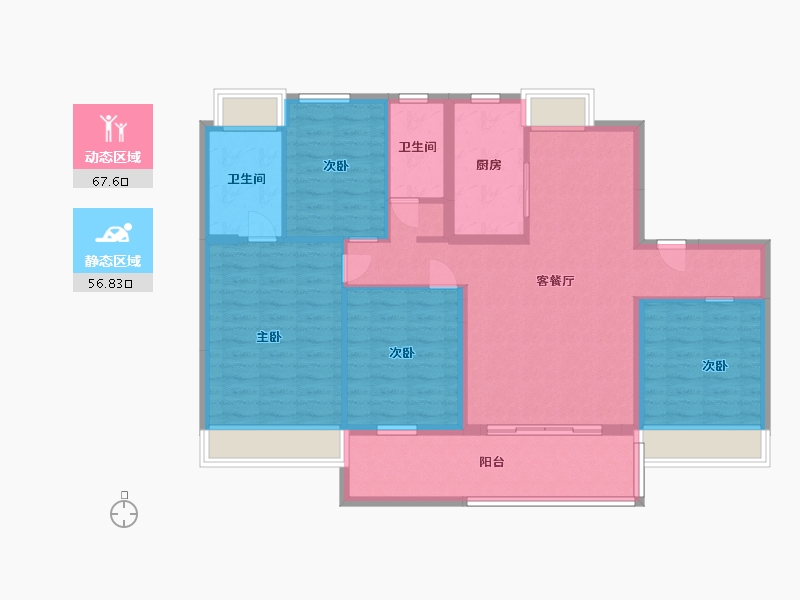 江苏省-淮安市-碧桂园-112.00-户型库-动静分区