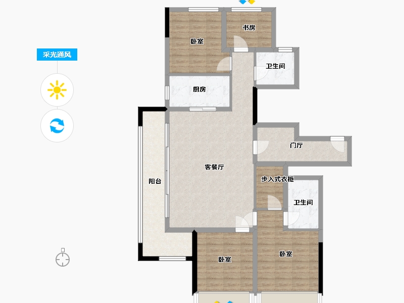 浙江省-杭州市-融创玖樟台-116.74-户型库-采光通风