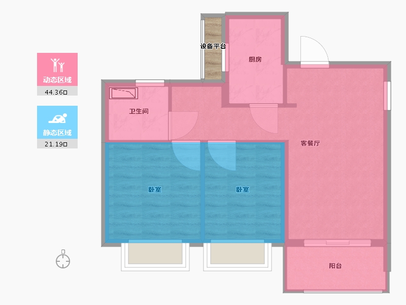 浙江省-宁波市-奥园·悦东湾-60.00-户型库-动静分区