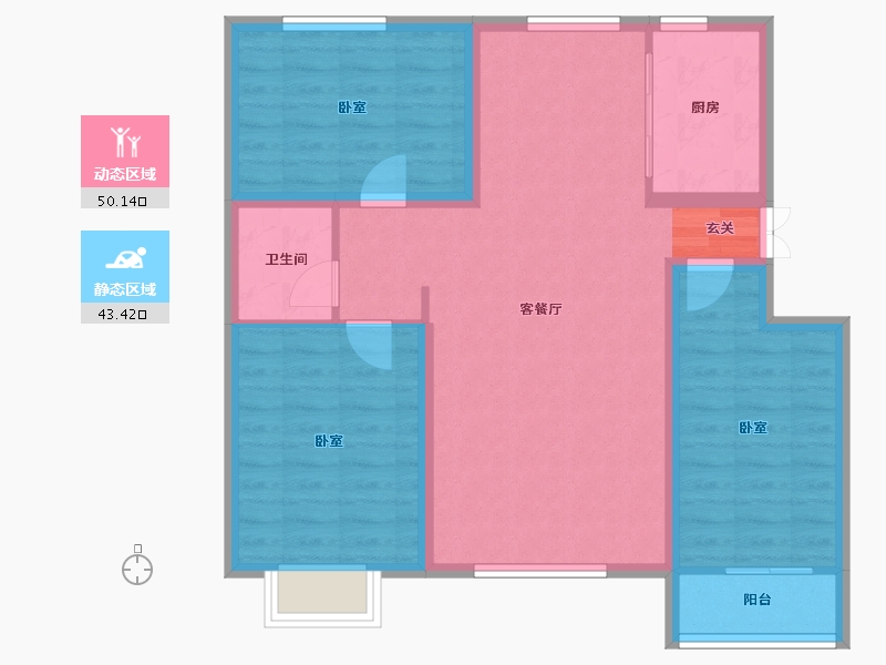 宁夏回族自治区-中卫市-煜基宁安古镇-83.83-户型库-动静分区