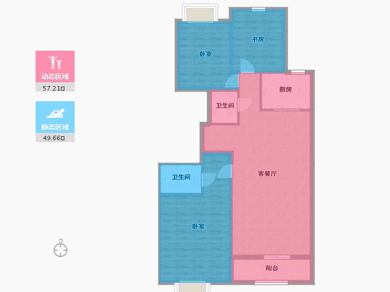 宁夏回族自治区-银川市-花样年华南区-97.35-户型库-动静分区