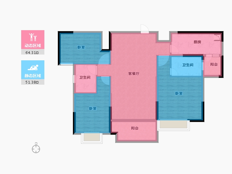 浙江省-湖州市-恒大御峰-103.00-户型库-动静分区