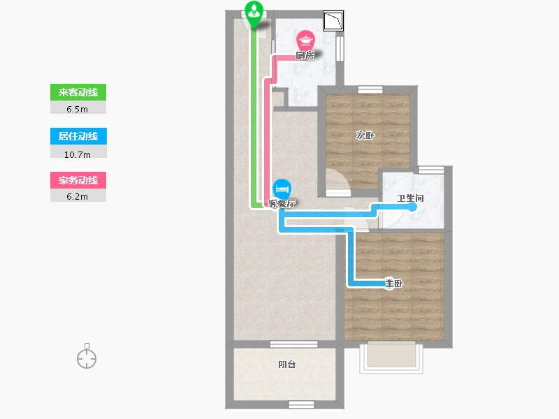 江苏省-南通市-阳光城西欧·文澜府-64.00-户型库-动静线