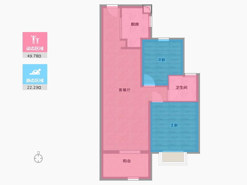 江苏省-南通市-阳光城西欧·文澜府-64.00-户型库-动静分区