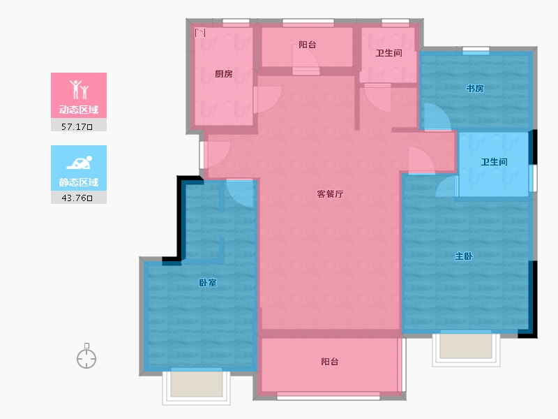 浙江省-宁波市-中房未来盛园-90.03-户型库-动静分区