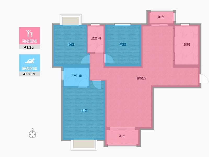 陕西省-安康市-城建锦绣星城-104.31-户型库-动静分区