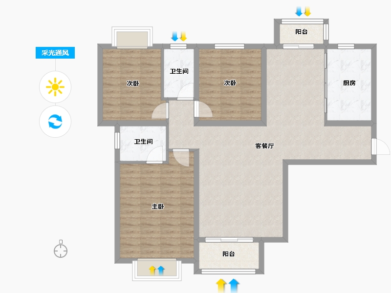 陕西省-安康市-城建锦绣星城-104.31-户型库-采光通风