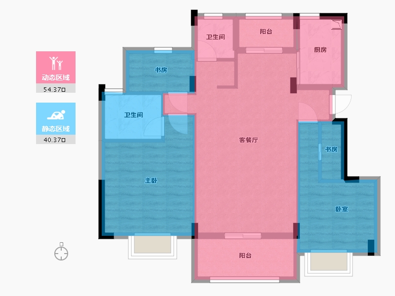 浙江省-宁波市-中房未来盛园-84.27-户型库-动静分区