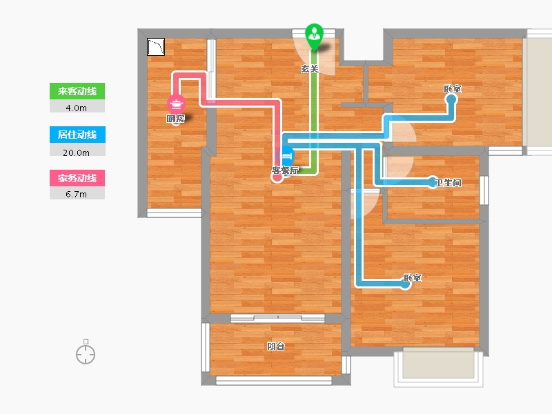 江苏省-苏州市-非凡环秀湖花园-70.71-户型库-动静线