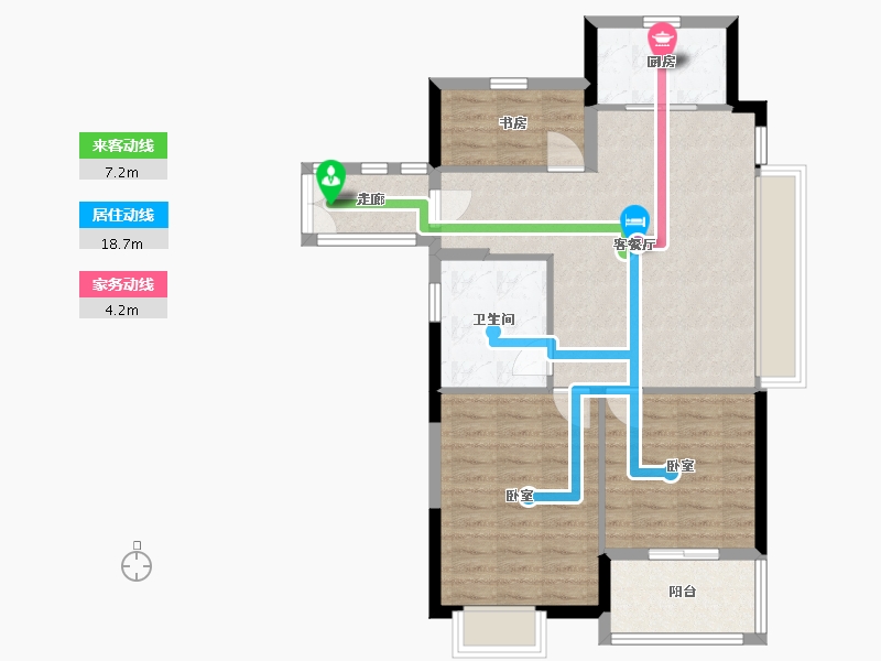 浙江省-宁波市-中房未来盛园-78.35-户型库-动静线