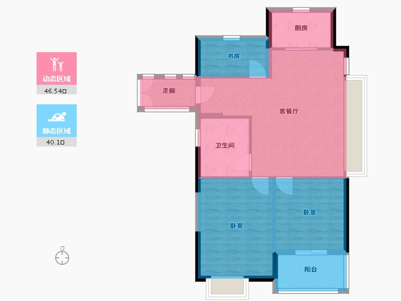 浙江省-宁波市-中房未来盛园-78.35-户型库-动静分区