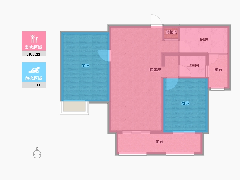 江苏省-扬州市-中海锦苑-80.08-户型库-动静分区