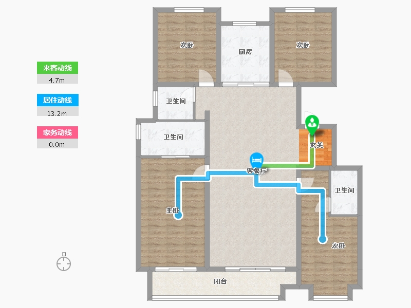 甘肃省-天水市-天水·盛达公馆-136.52-户型库-动静线