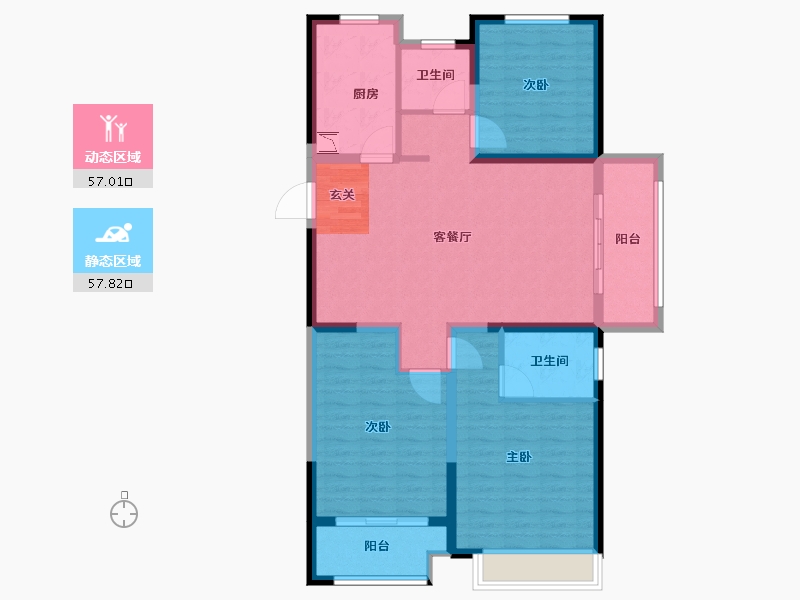 江苏省-无锡市-融侨观邸-103.00-户型库-动静分区