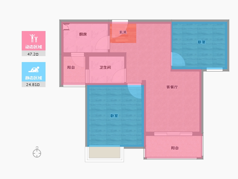 江苏省-苏州市-非凡环秀湖花园-64.00-户型库-动静分区