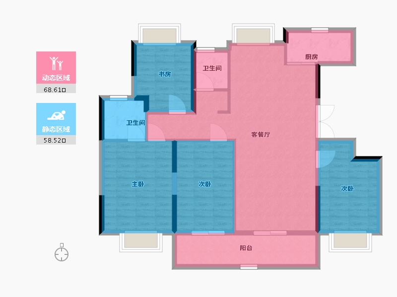 江苏省-南通市-海安万达广场-115.00-户型库-动静分区