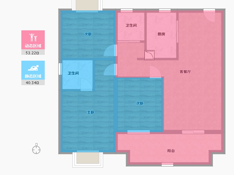 江苏省-南通市-阳光城西欧·文澜府-84.00-户型库-动静分区