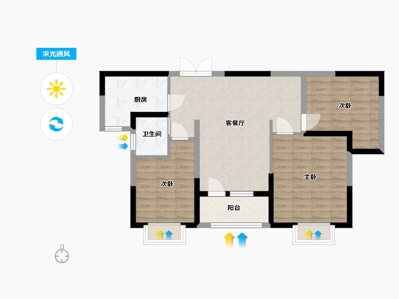 江苏省-淮安市-清城创意谷-81.70-户型库-采光通风