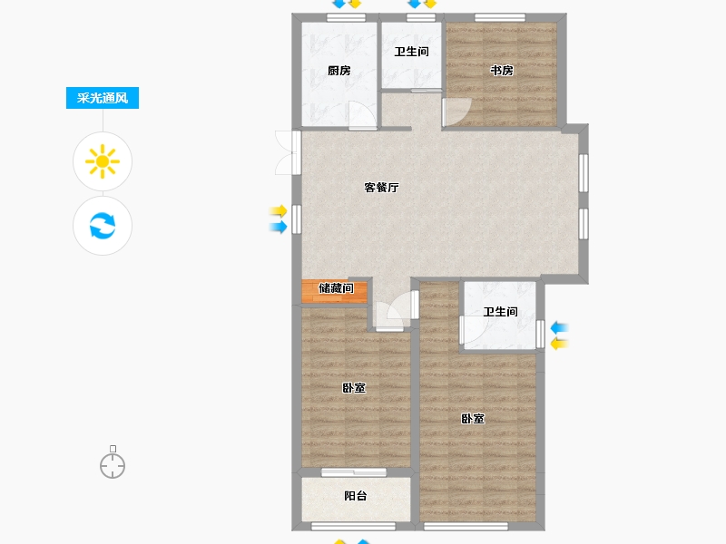 浙江省-湖州市-长兴·清水湾-94.10-户型库-采光通风