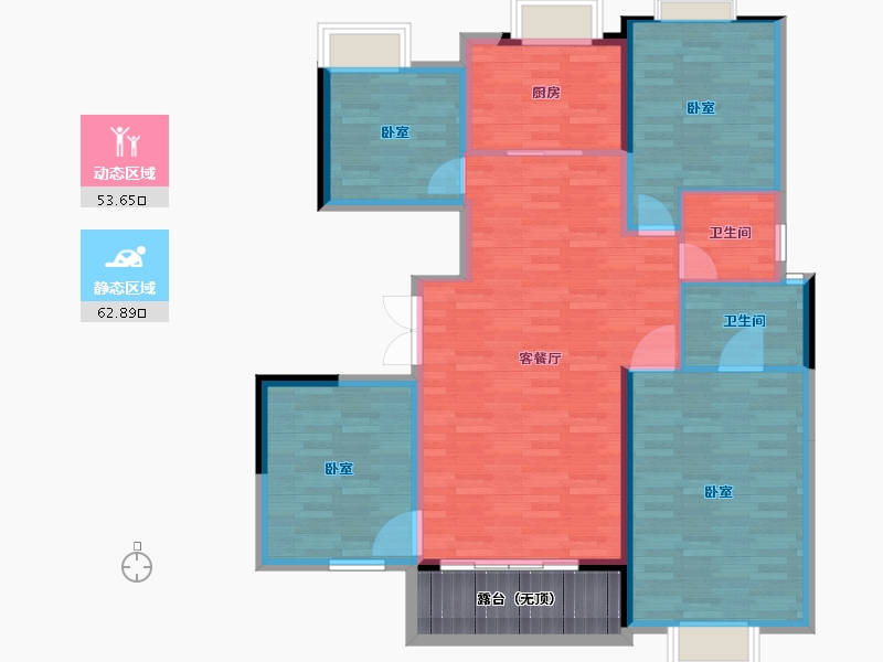 安徽省-淮南市-高速·海德公馆-112.87-户型库-动静分区