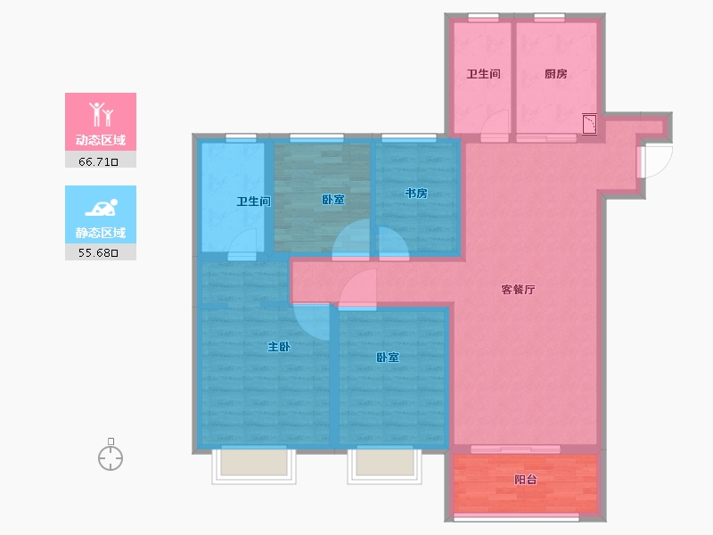 江苏省-泰州市-大华锦绣时代-109.01-户型库-动静分区