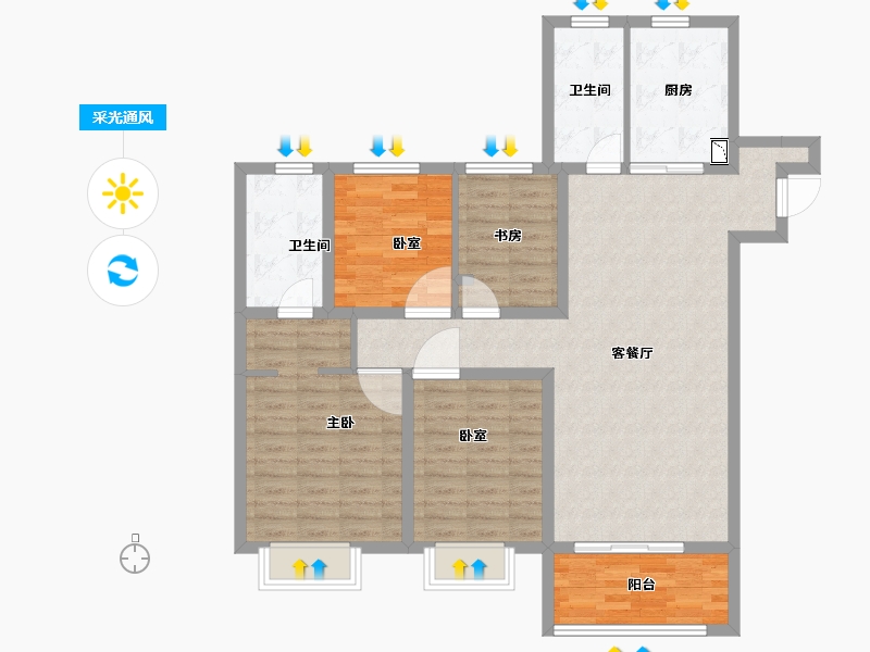 江苏省-泰州市-大华锦绣时代-109.01-户型库-采光通风