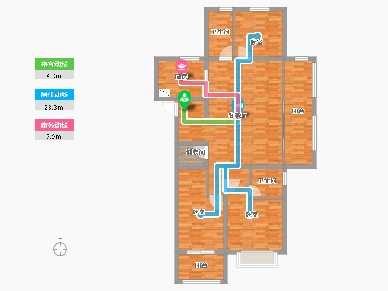 江苏省-泰州市-大华锦绣时代-109.00-户型库-动静线