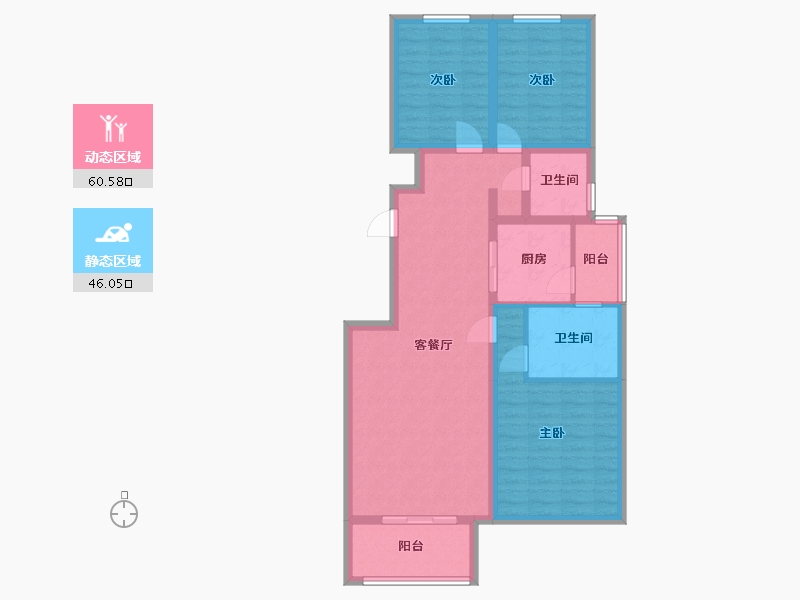 甘肃省-天水市-天水·盛达公馆-95.13-户型库-动静分区