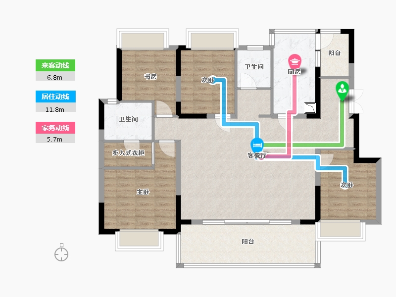 云南省-保山市-腾冲的小院子-118.24-户型库-动静线