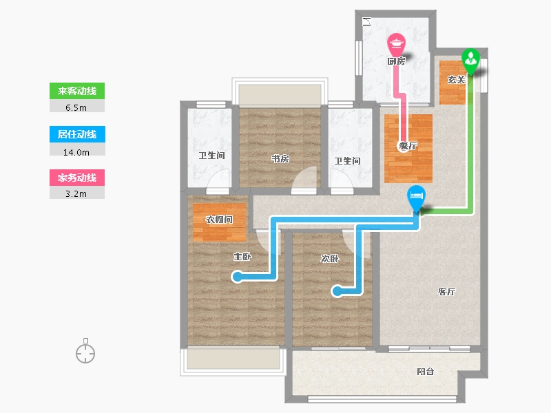 江苏省-宿迁市-书香尚庭-101.03-户型库-动静线