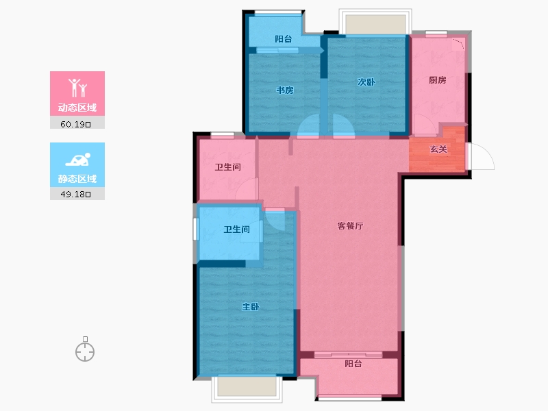 江苏省-无锡市-融侨观邸-97.00-户型库-动静分区