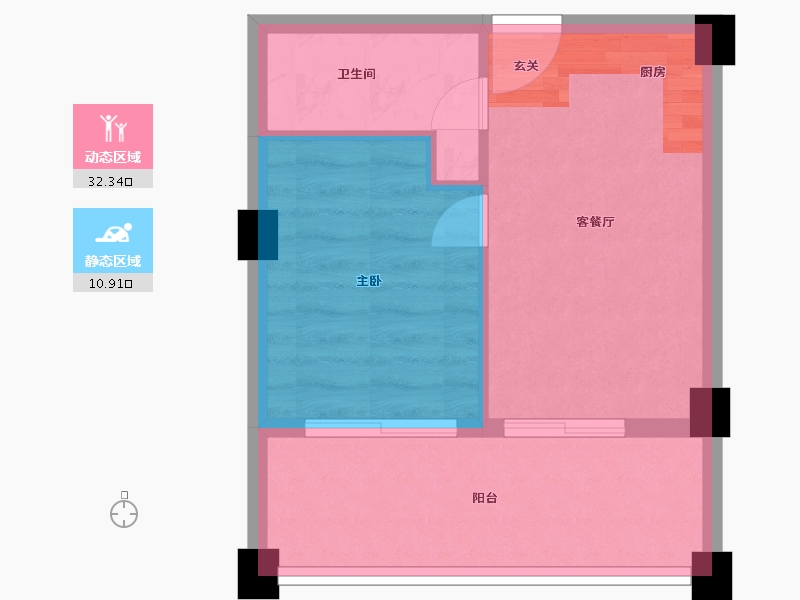 浙江省-台州市-德信留仙里-38.72-户型库-动静分区