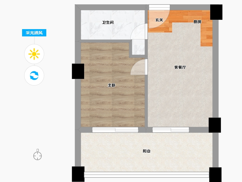 浙江省-台州市-德信留仙里-38.72-户型库-采光通风