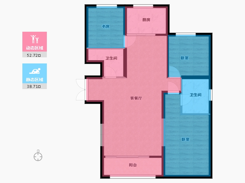 宁夏回族自治区-银川市-北塔书院-82.32-户型库-动静分区