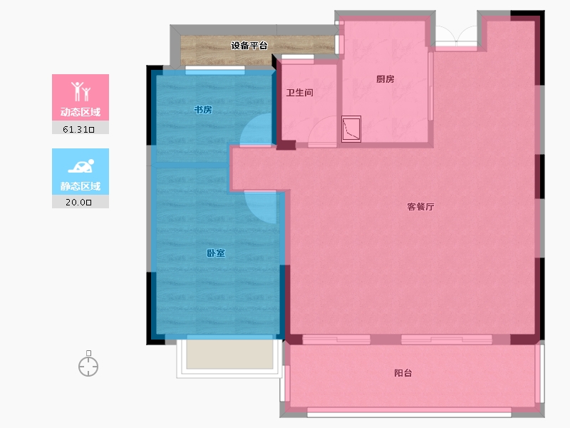 安徽省-合肥市-爱巢天润公馆-76.00-户型库-动静分区