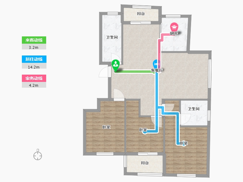 浙江省-温州市-金泉颐和原著-106.00-户型库-动静线