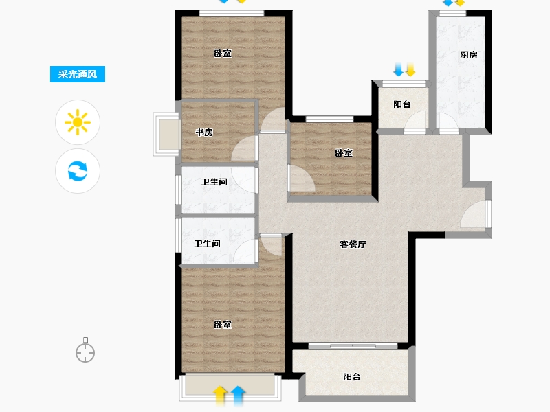 浙江省-湖州市-恒大御峰-116.00-户型库-采光通风