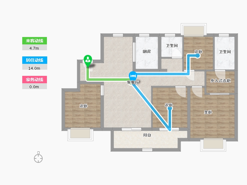 江苏省-南通市-橙园-98.00-户型库-动静线