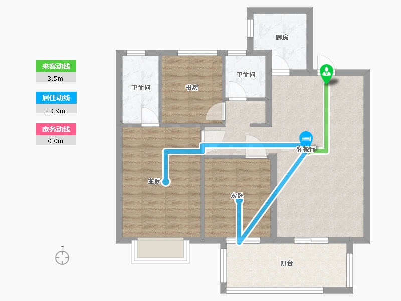 江苏省-盐城市-红星爱琴海（住宅）-82.44-户型库-动静线