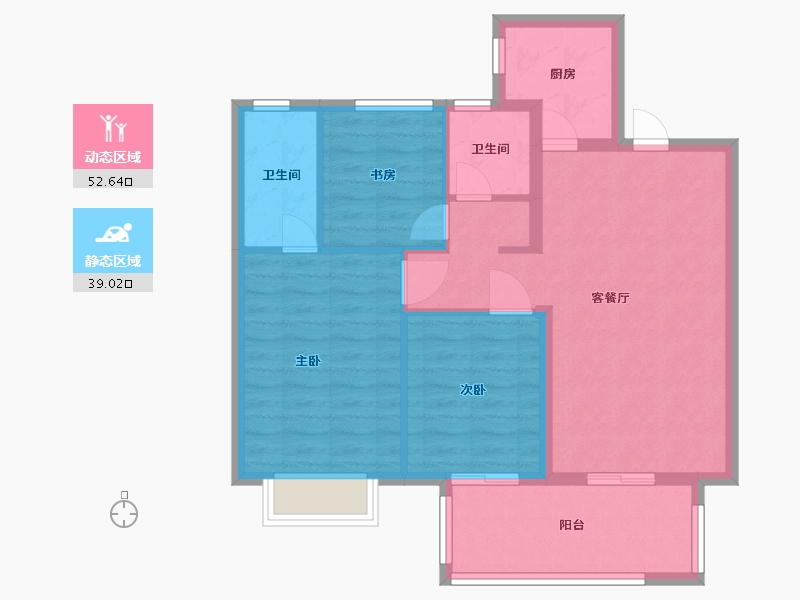 江苏省-盐城市-红星爱琴海（住宅）-82.44-户型库-动静分区