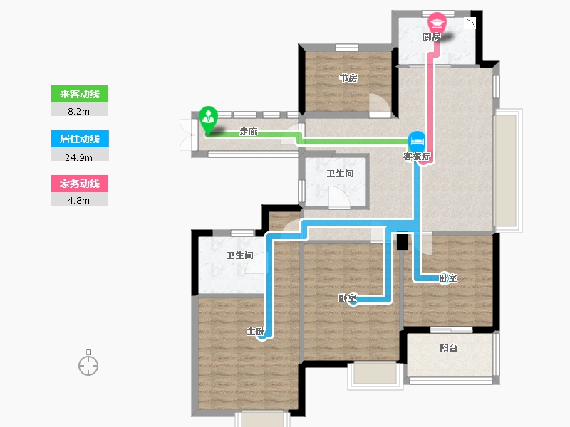 浙江省-宁波市-中房未来盛园-109.00-户型库-动静线