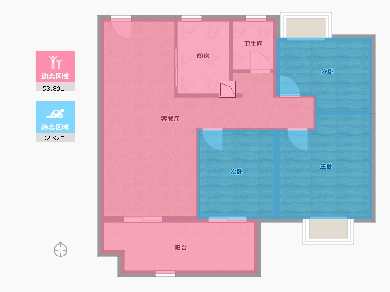 江苏省-南通市-阳光城西欧·文澜府-78.00-户型库-动静分区