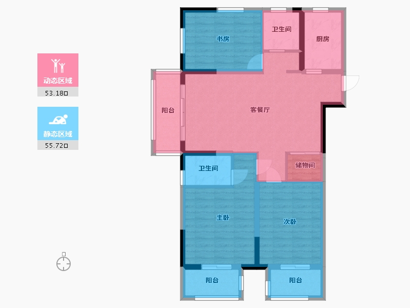 江苏省-淮安市-清城创意谷-97.31-户型库-动静分区