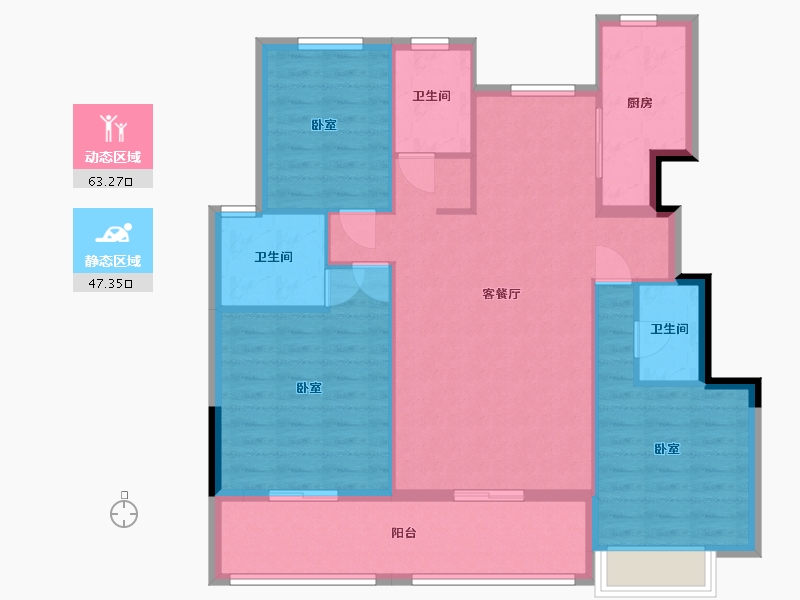 浙江省-宁波市-中房未来盛园-100.00-户型库-动静分区