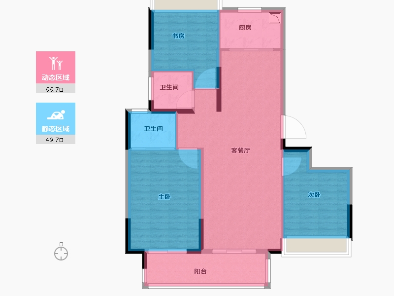 江苏省-徐州市-世茂云泽苑-106.00-户型库-动静分区