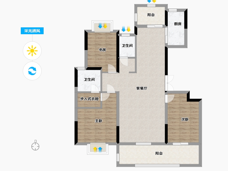 江苏省-南通市-海安万达广场-108.00-户型库-采光通风