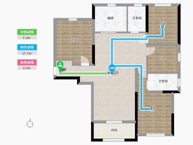 青海省-西宁市-安泰悦水湾-105.02-户型库-动静线