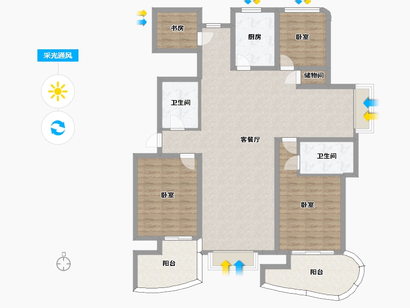 浙江省-杭州市-金隅观澜时代-134.04-户型库-采光通风