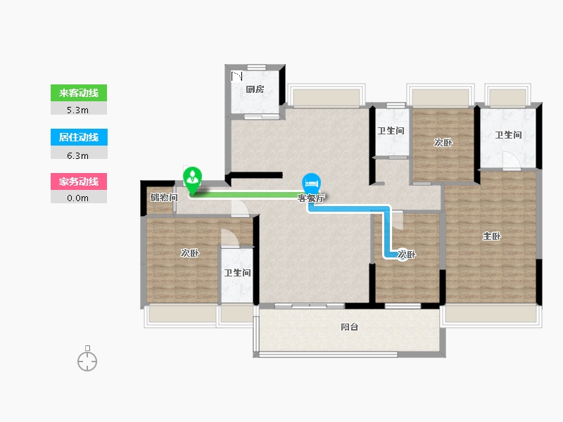 江苏省-淮安市-碧桂园-144.00-户型库-动静线