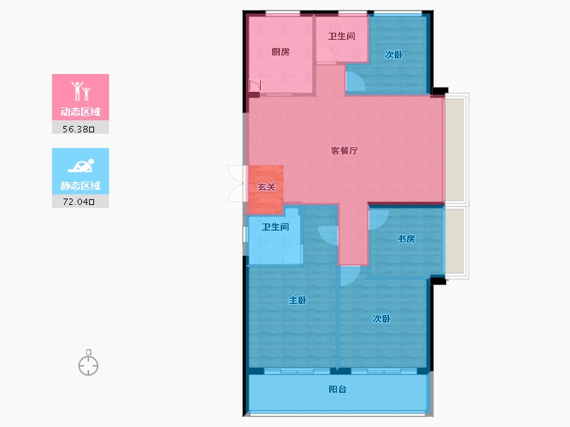 浙江省-台州市-新湖滨江玖珑春晓-117.69-户型库-动静分区